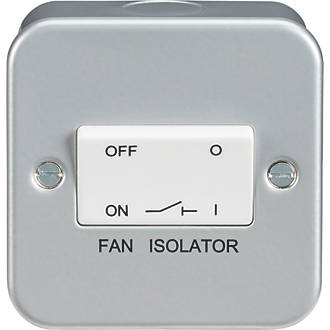 Image of Knightsbridge 10AX 1-Gang TP Metal Clad Fan Isolator Switch with White Inserts 