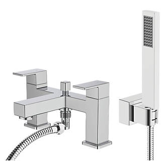 Image of Swirl Carna Deck-Mounted Bath Shower Mixer Chrome Plated 