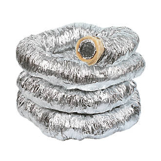 Image of Manrose Aluminium Insulated Flexible Ducting Hose Silver 10m x 102mm 