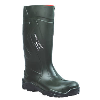 Image of Dunlop Safety Purofort+ Safety Wellingtons Green Size 10 