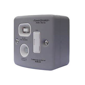 Image of PowerBreaker 13A Unswitched Metal Clad Passive RCD Fused Spur & Flex Outlet with White Inserts 