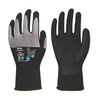 Image of Wonder Grip WG-555 DUO Protective Work Gloves Black / Grey Large 