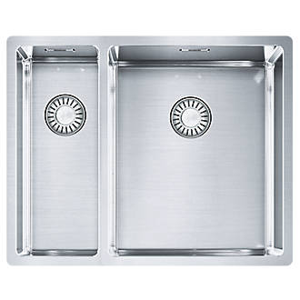 Image of Franke Bari 1.5 Bowl Stainless Steel Kitchen Sink 560mm x 200mm 