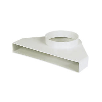 Image of Manrose Round to Rectangular Flat Channel Connector 90Â° Elbow White 240mm 