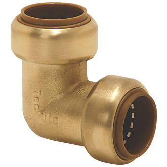 Image of Tectite Classic Brass Push-Fit Equal 90Â° Elbow 15mm 