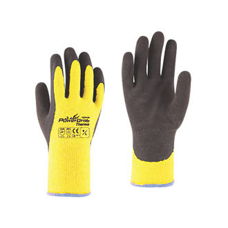Image of Towa PowerGrab Thermo Thermal Grip Gloves Black / Yellow Large 