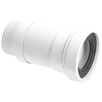 Image of McAlpine Flexible Straight WC Connector White 138mm 