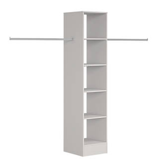 Image of Spacepro 5-Shelf Tower Unit with Hanger Bar Cashmere 450mm x 2100mm 