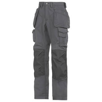 Image of Snickers Rip Stop Floorlayer Trousers Grey / Black 41" W 32" L 