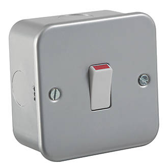 Image of Knightsbridge 20AX 1-Gang DP Metal Clad Control Switch with White Inserts 