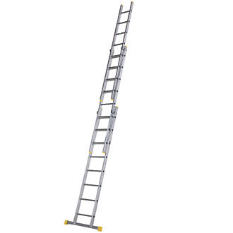 Image of Werner PRO 3-Section Aluminium Square Rung Extension Ladder 5.81m 
