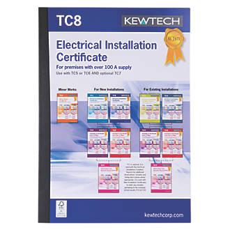 Image of Kewtech TC8 New Electrical Installations Greater Than 100A Supply Certificates Pad 
