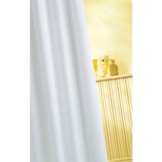 Image of Croydex Vinyl Shower Curtain White 1800mm x 1800mm 