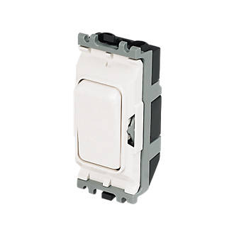 Image of MK Grid Plus 20A Grid Intermediate Switch White with Colour-Matched Inserts 