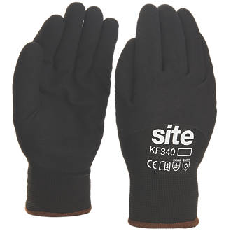 Image of Site KF340 Thermal Winter Work Gloves Black Large 