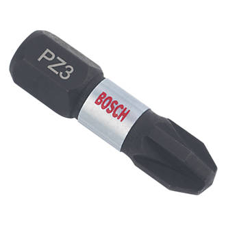 Image of Bosch 1/4" 25mm Hex Shank PZ3 Impact Control Screwdriver Bits 2 Pack 