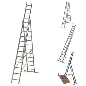 Image of Werner 3-Section 4-Way Aluminium Combination Ladder with Stair Function 7.9m 
