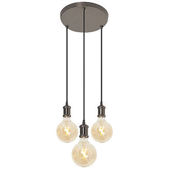 Image of 4lite WiZ Connected LED 3-Way Circular Smart Pendant Light Blackened Silver 6.5W 720lm 