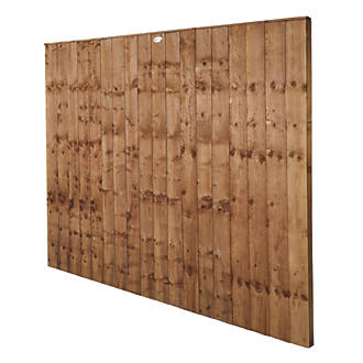 Image of Forest Vertical Board Closeboard Garden Fencing Panel Dark Brown 6' x 5' 6" Pack of 20 