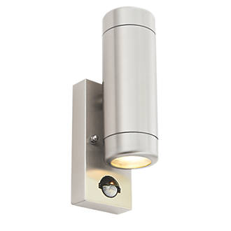 Image of Barracuda Outdoor Up & Down Wall Light With PIR Sensor Brushed Stainless Steel 