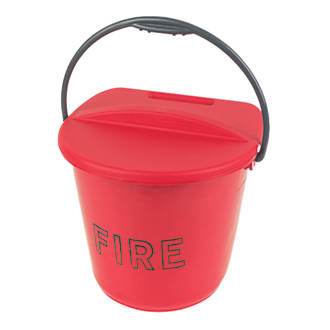Image of Plastic Fire Bucket & Lid 10Ltr 