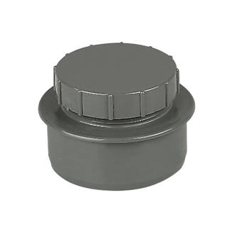 Image of FloPlast Push-Fit Screwed Access Cap Anthracite Grey 110mm 