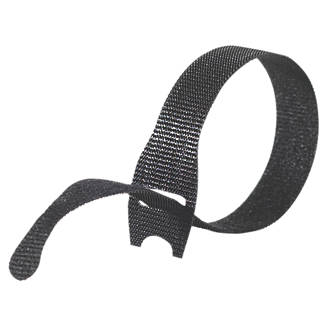 Image of Velcro Brand One-Wrap Black Reusable Ties 200mm x 12mm 6 Pack 