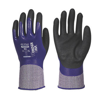 Image of Wonder Grip WG-518W Oil Plus Protective Work Gloves Purple / Black / White Large 