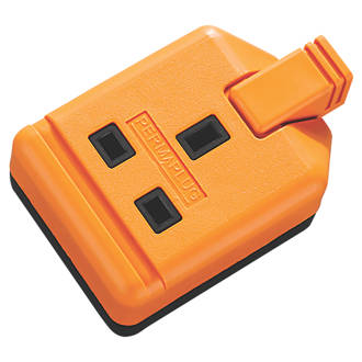 Image of Masterplug 13A 1-Gang Unfused 1 Socket Rewireable Heavy Duty Trailing Socket Orange 