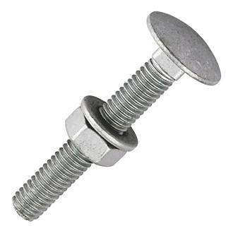 Image of Timco Exterior Coach Bolts Carbon Steel Organic Silver Coating M6 x 40mm 10 Pack 