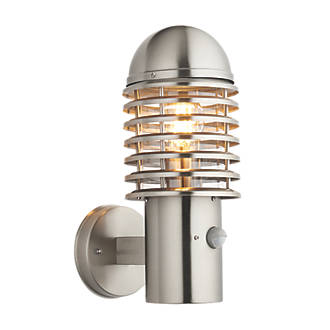 Image of LAP Shutter Outdoor Wall Light With PIR Sensor Brushed Stainless Steel 
