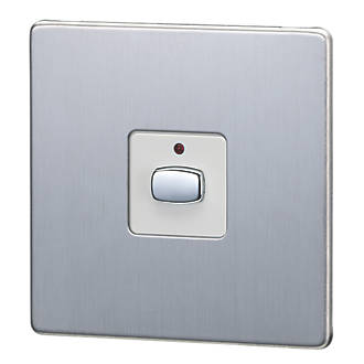 Image of Energenie MiHome 1-Gang 1-Way Light Switch Brushed Steel 