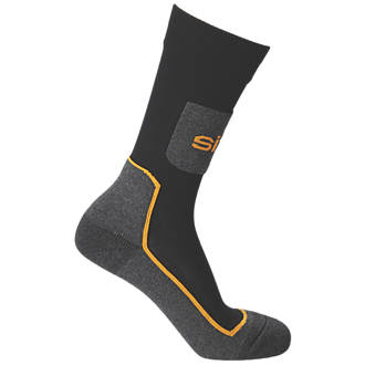 Image of Site Comfort Work Socks Black / Grey Size 3-7 3 Pairs 