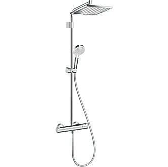 Image of Hansgrohe Crometta E HP Rear-Fed Exposed Chrome Thermostatic Mixer Shower 