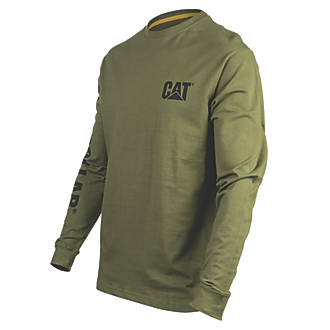 Image of CAT Trademark Banner Long Sleeve T-Shirt Chive XXX Large 54-56" Chest 