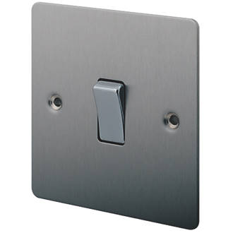 Image of LAP 10AX 1-Gang 2-Way Light Switch Brushed Stainless Steel 