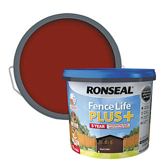 Image of Ronseal Fence Life Plus Shed & Fence Treatment Red Cedar 9Ltr 