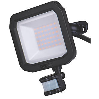 Image of Luceco Castra Outdoor LED Floodlight With PIR Sensor Black 30W 3000lm 