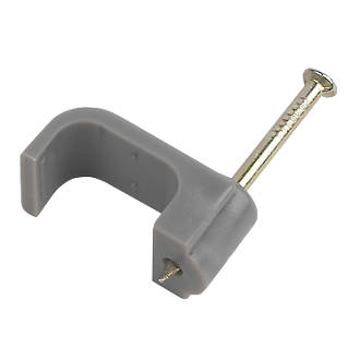 Image of LAP Grey Flat Single Cable Clips 6mm 100 Pack 