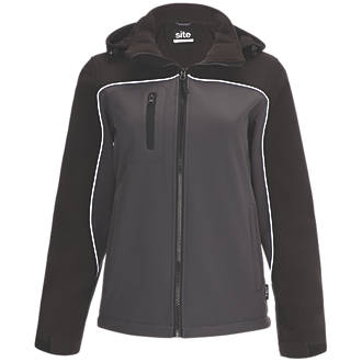 Image of Site Kardal Water-Resistant Ladies Softshell Jacket Black / Grey Size 8-10 