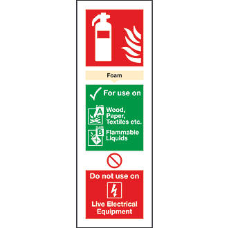 Image of Non Photoluminescent Foam Extinguisher ID Signs 300mm x 100mm 100 Pack 