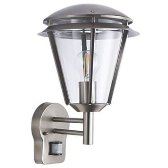 Image of Antler Outdoor Wall Light With PIR Sensor Brushed Stainless Steel 