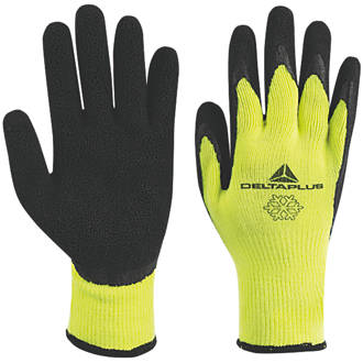 Image of Delta Plus Apollon VV735 Latex Thermal Work Gloves Yellow/Black Large 