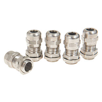 Image of Schneider Electric 304L Stainless Steel Cable Glands M12 5 Pack 