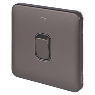 Image of Schneider Electric Lisse Deco 20AX 1-Gang DP Control Switch Mocha Bronze with LED with Black Inserts 