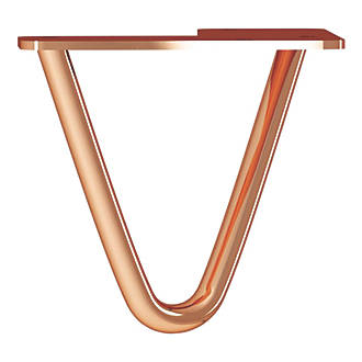 Image of Rothley 2-Pin Hairpin Worktop Leg Polished Copper 100mm 