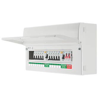Image of British General Fortress 19-Module 10-Way Populated High Integrity Dual RCD Consumer Unit 