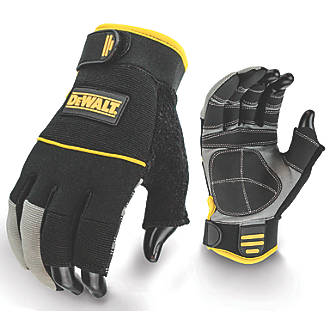 Image of DeWalt DPG24L 3-Finger Framers Gloves Black / Yellow Large 