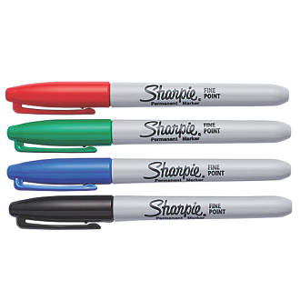 Image of Sharpie Fine Tip Mixed Colours Permanent Marker 4 Pieces 