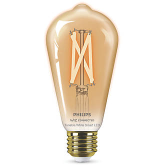 Image of Philips Amber E27 ES ST64 LED Smart Light Bulb 7W 640lm 